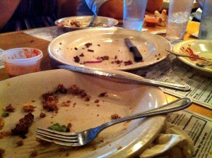 Image of empty plates of food
